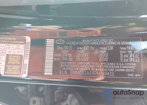 2023 Hyundai Tucson Sel from USA, damaged, VIN 5NMJB3AE8PH269433